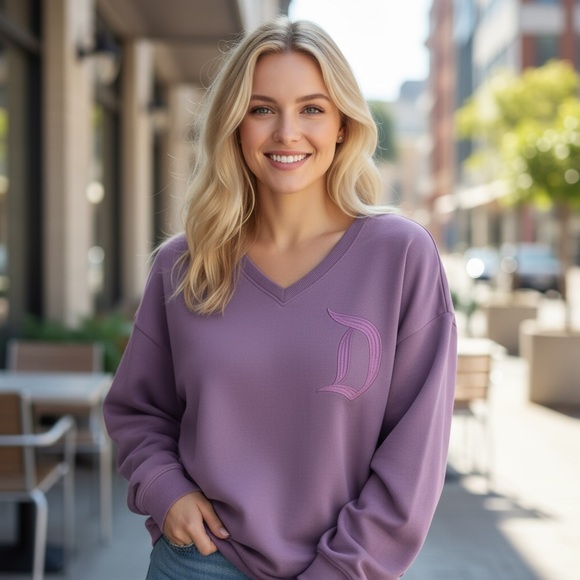 Disney Lavender V-Neck Top NWT - Picture 1 of 7